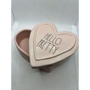 New Rae Dunn Pink Ceramic “Hello Pretty” Heart Box